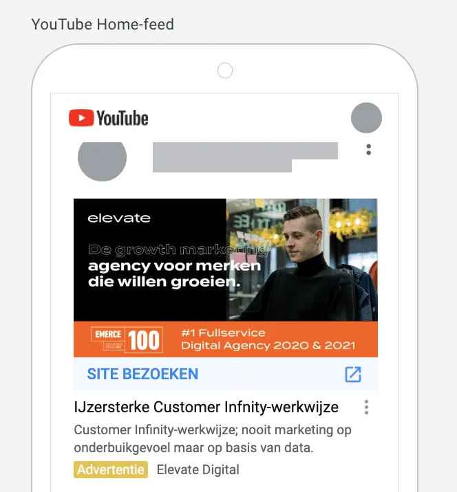 Youtube home-feed op mobiel