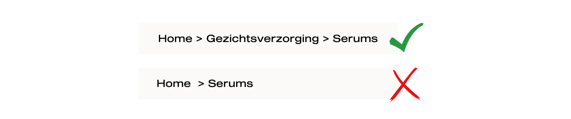 Logische breadcrumbs in een menu