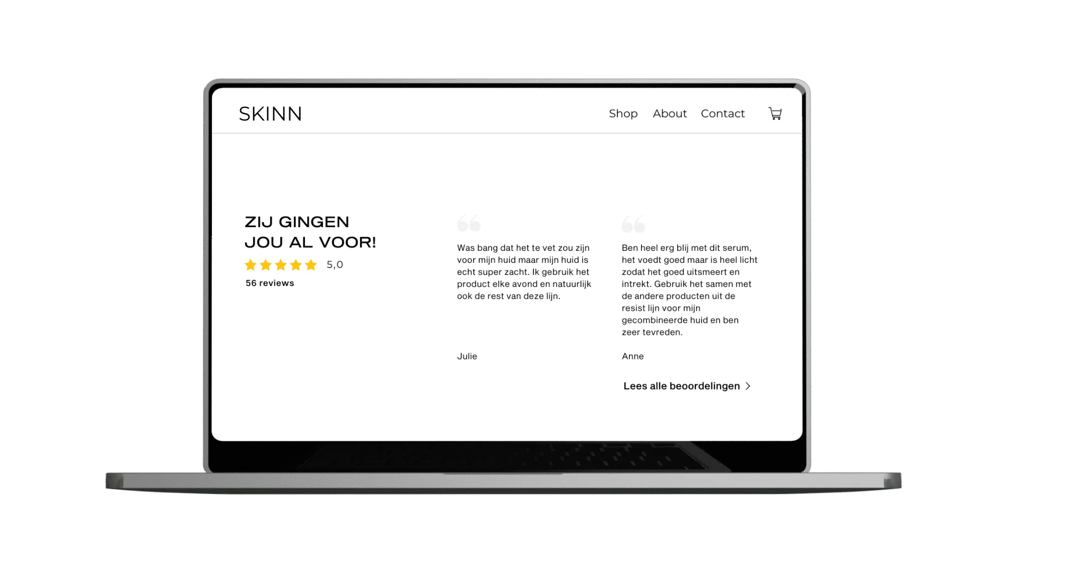 Laptop met Skinn review pagina