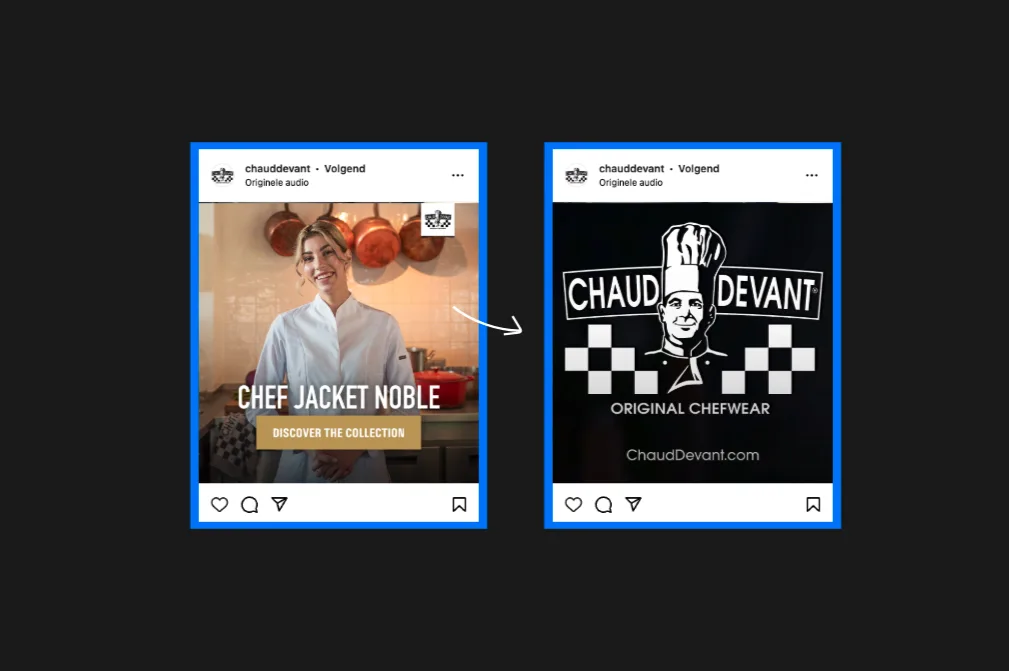 twee soorten instagram posts voor chaud devant