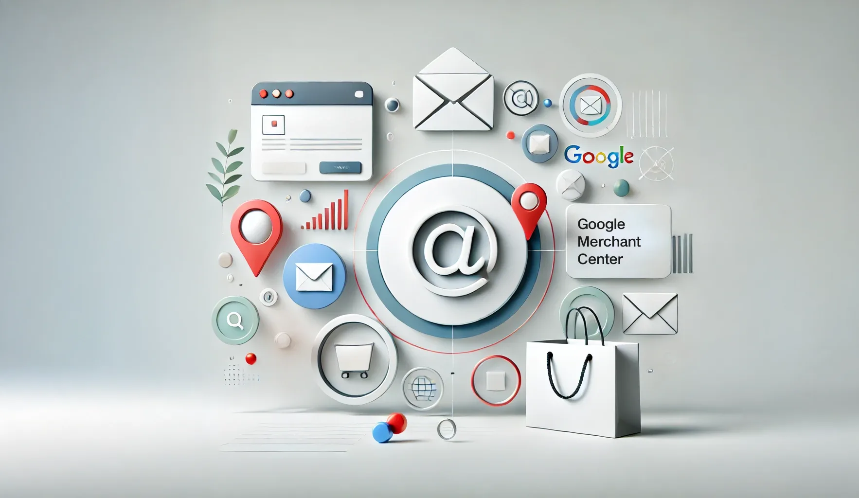 Diverse logo's zoals google, mail, maps, @