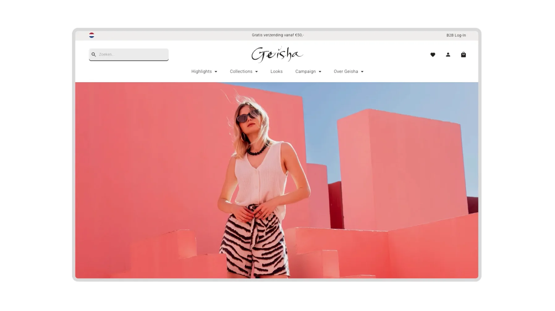 Landingspagina van Geisha Fashion