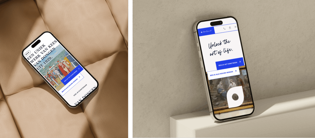 Mobiele mockup website Ellen Buis Art